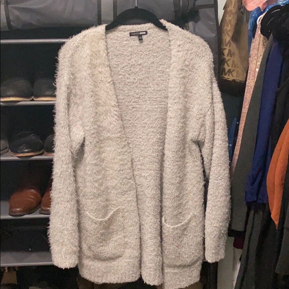Fuzzy cardigan!